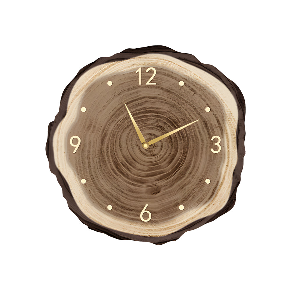 Tree Stump Wall Clock Farmhouse Wood Slice LED Light