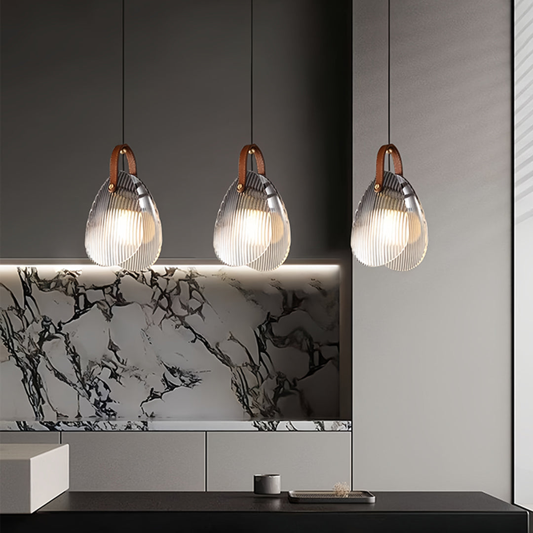 Hanging Glass Pendant Lights Nordic LED Pearl Shell Ceiling Light
