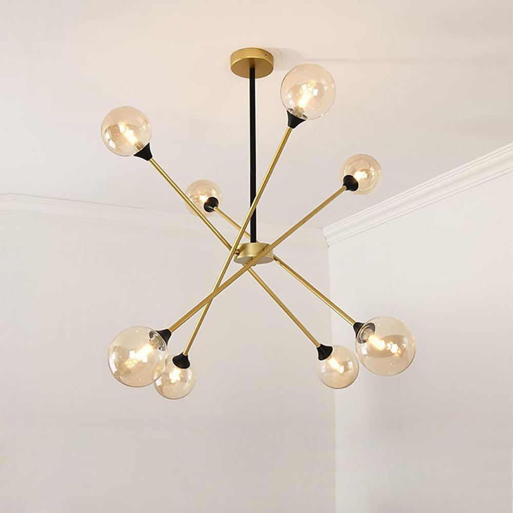 LED Modern Glass Sputnik Chandelier Ceiling Light Hanging Lamp