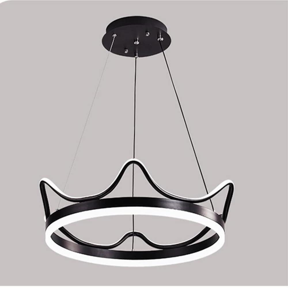 Dimmable LED Ring Chandelier Crown Design Modern Aluminum & Acrylic Pendant Light