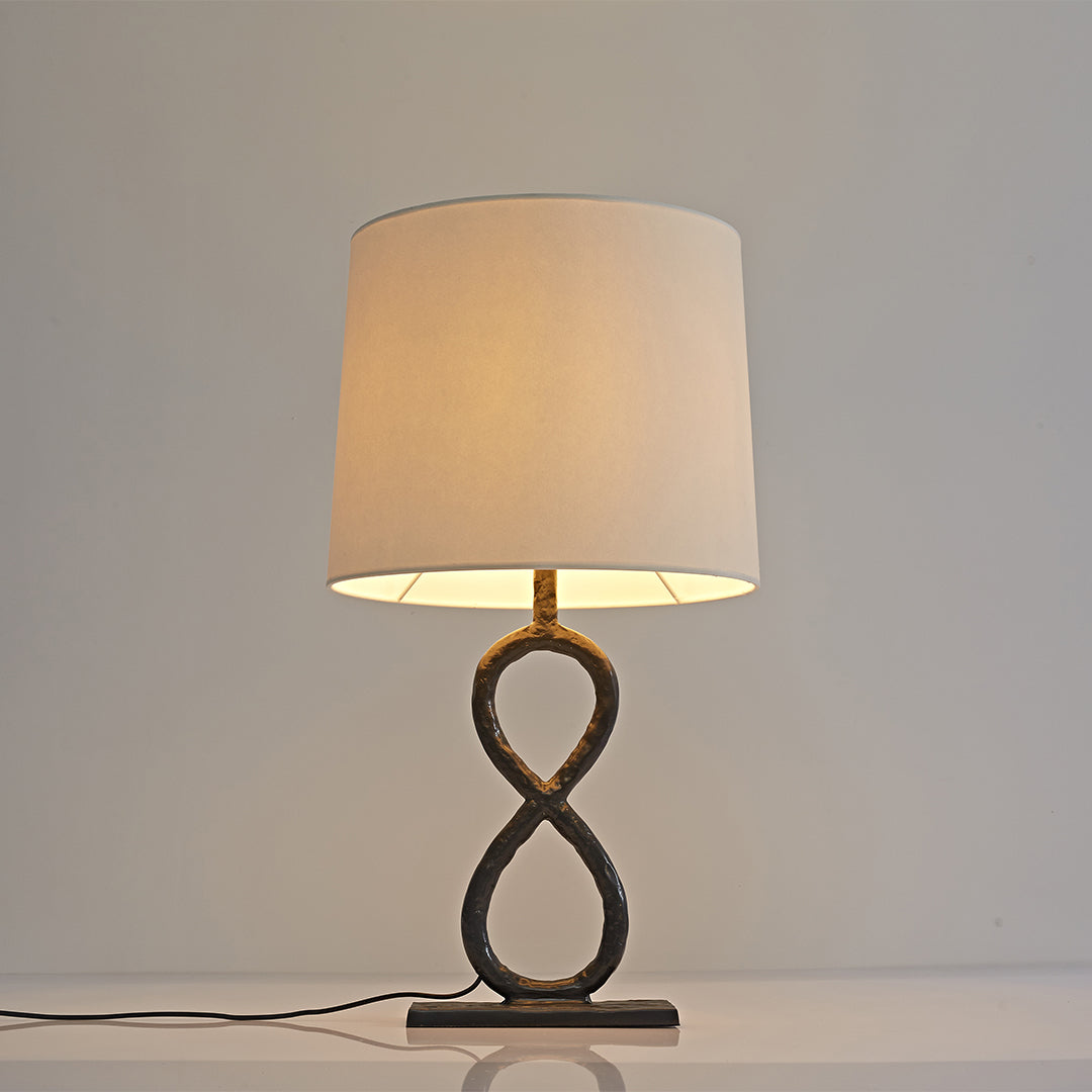 Bronze Metal Table Lamps European Luxury Fabric Light