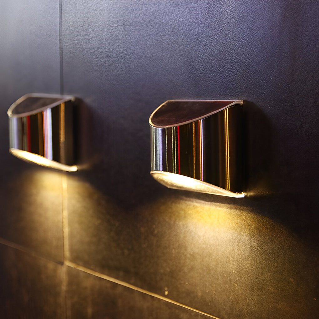 Stainless Steel Wall Lamp Waterproof Silver Solar Light