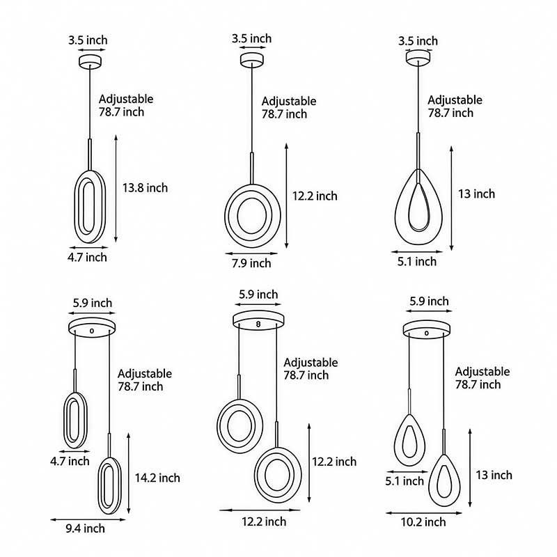 Unique Pendant Light Minimalist LED Modern Metal Ceiling Light