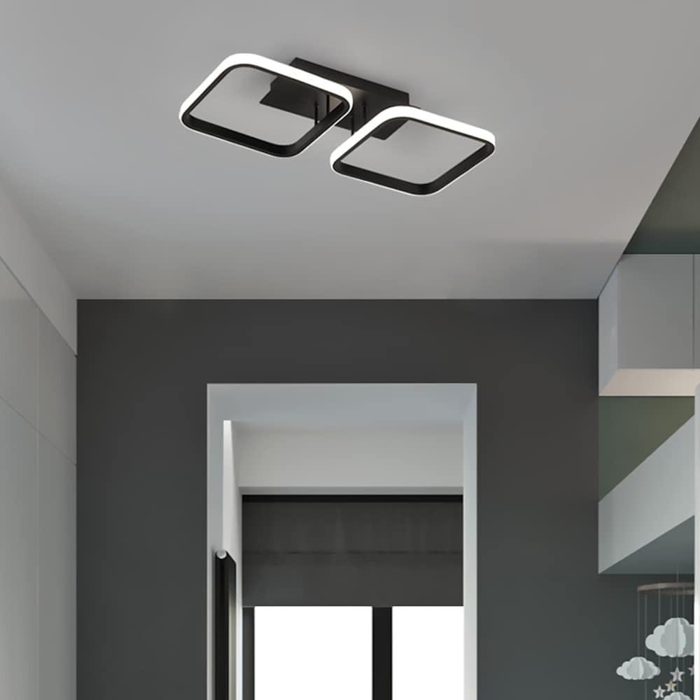 2 Square Acrylic LED Flush Mount Ceiling Light for Corridors