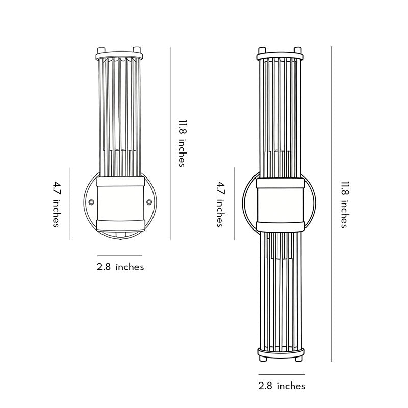 Modern Chrome/Gold Wall Sconce with Cylinder Clear Glass Shade