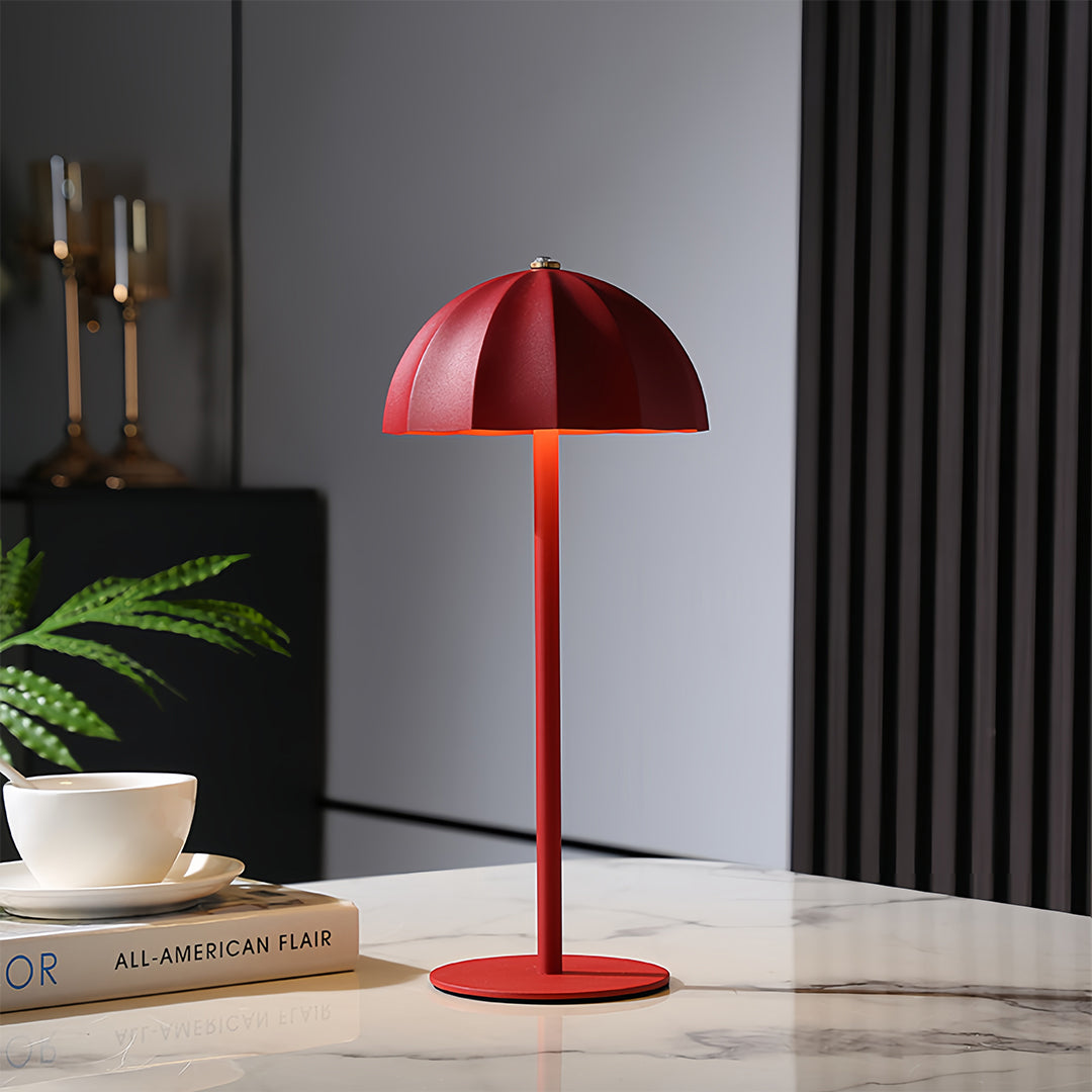 Iron Table Lamps Minimalist Mushroom Cordless Rechargeable Metal Lamp