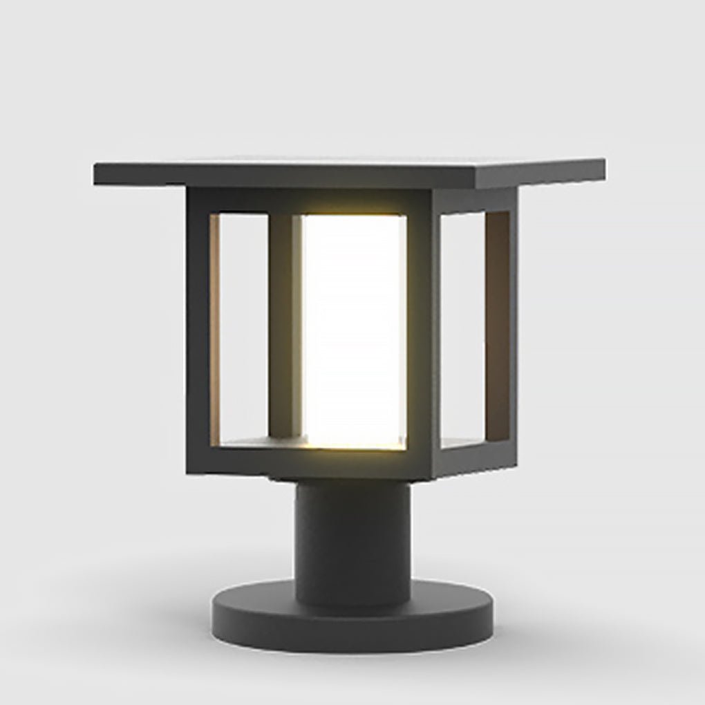 Wide Top LED Post Lights with Rain Shield & Hollow Interior Dual Power Options
