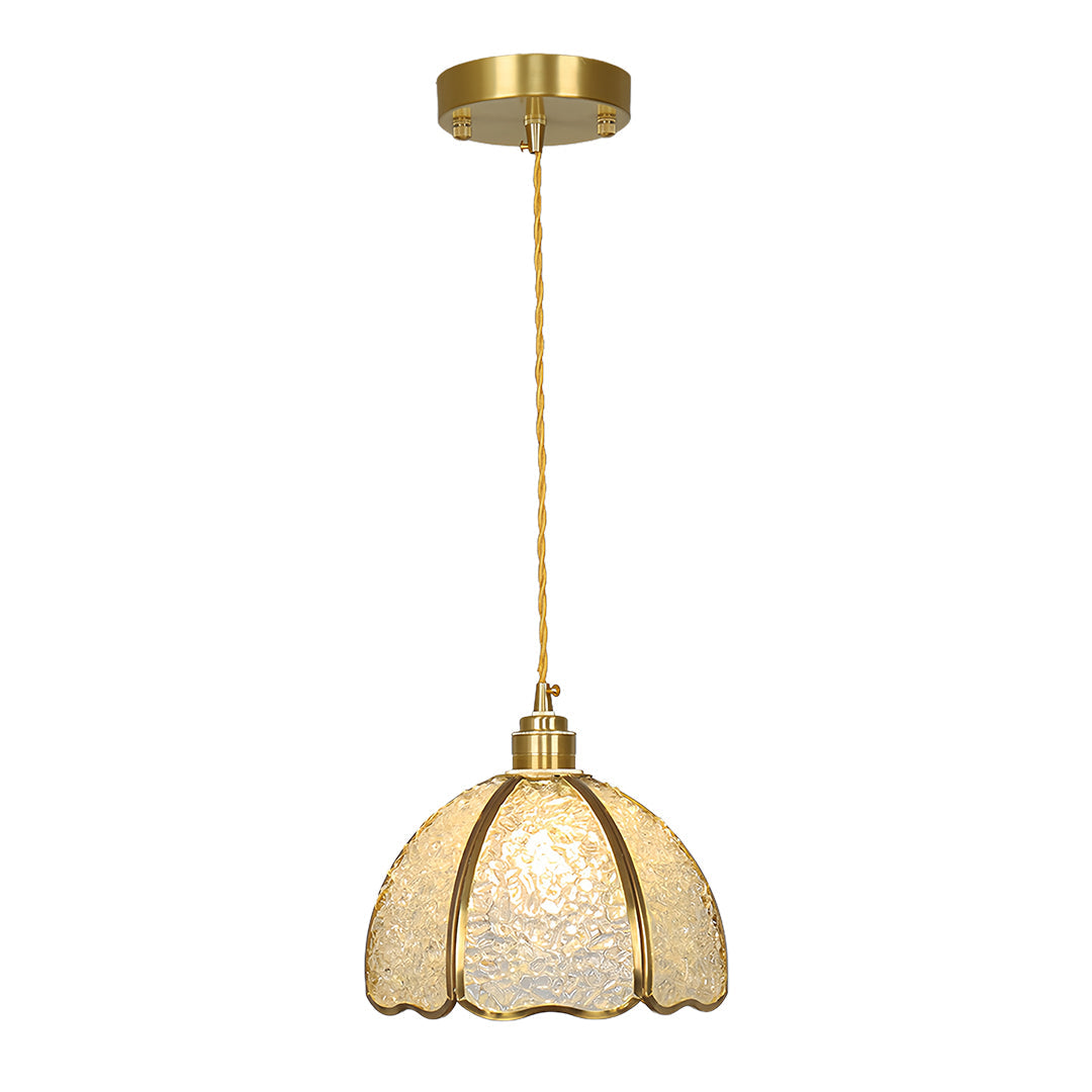 Small Crystal Pendant Light Vintage Full Copper Ceiling Light