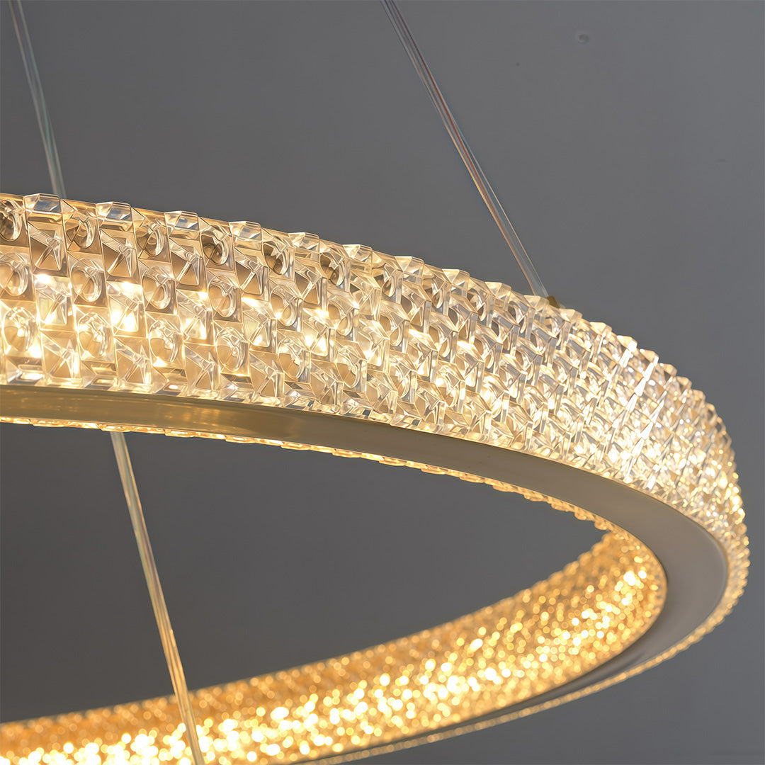Circular Modern Chandelier Luxury Copper Ceiling Light