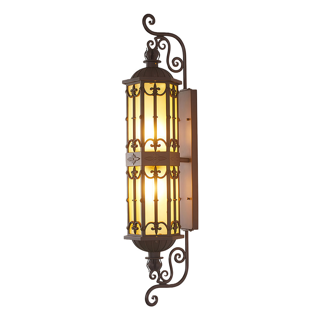 LED Outdoor Wall Lighting European Retro Dual-Head Round Lamp