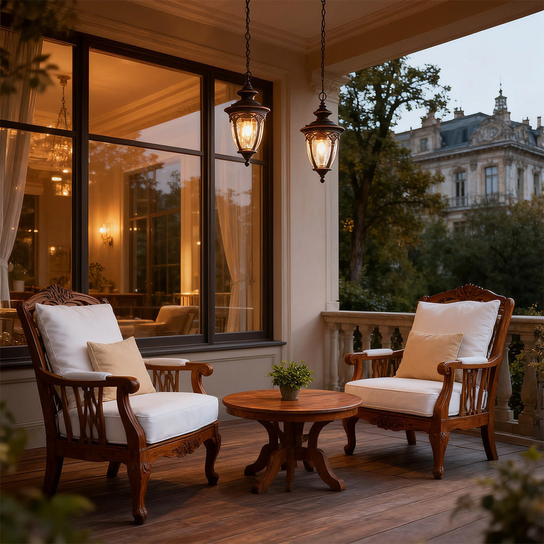 Pendant Porch Light with Adjustable Chain Outdoor Waterproof Light