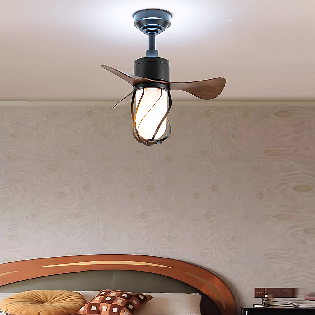 Vintage Style Ceiling Fan With Light Stylish LED Ceiling Fan