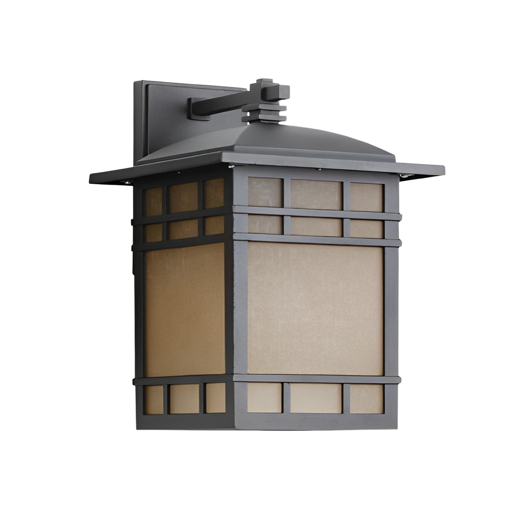 Vintage Wall Lantern Square Waterproof Glass Shade Outdoor Light