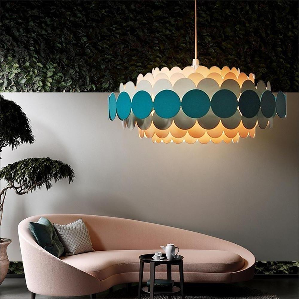 Circles Frills Blue Pendant Light Metal Stylish Ceiling Light