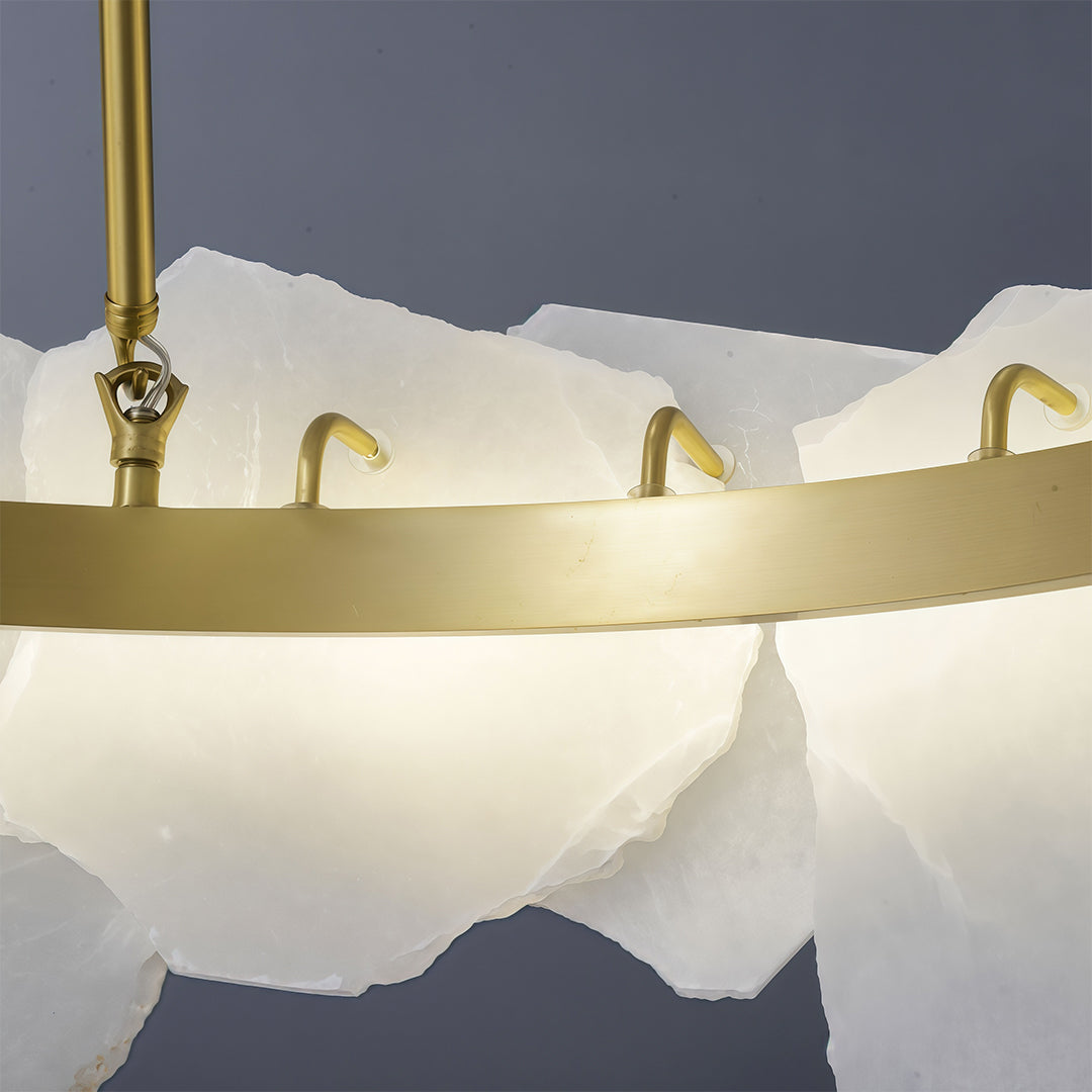 Modern LED Chandelier Cloud Stone Full Copper Ceiling Light