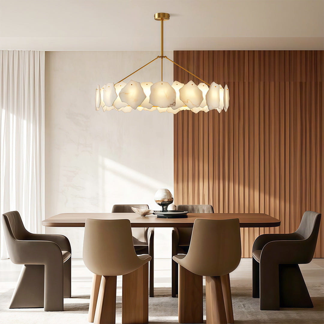 Modern LED Cloud Stone Copper Chandelier