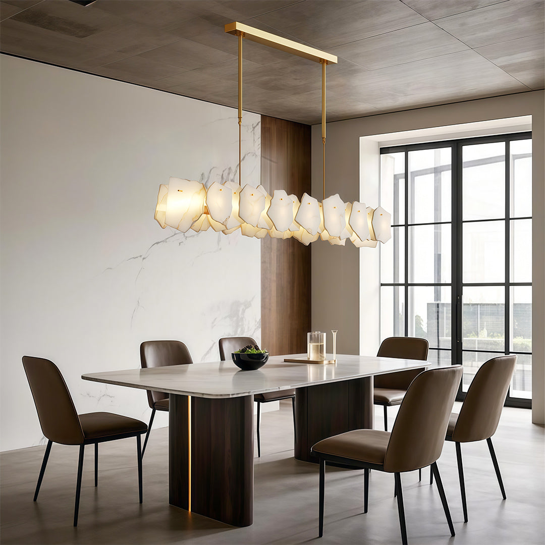 Modern LED Chandelier Cloud Stone Full Copper Ceiling Light