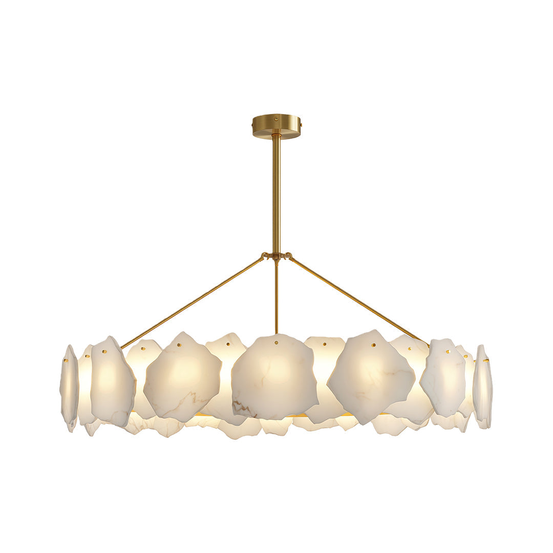 Modern LED Cloud Stone Copper Chandelier