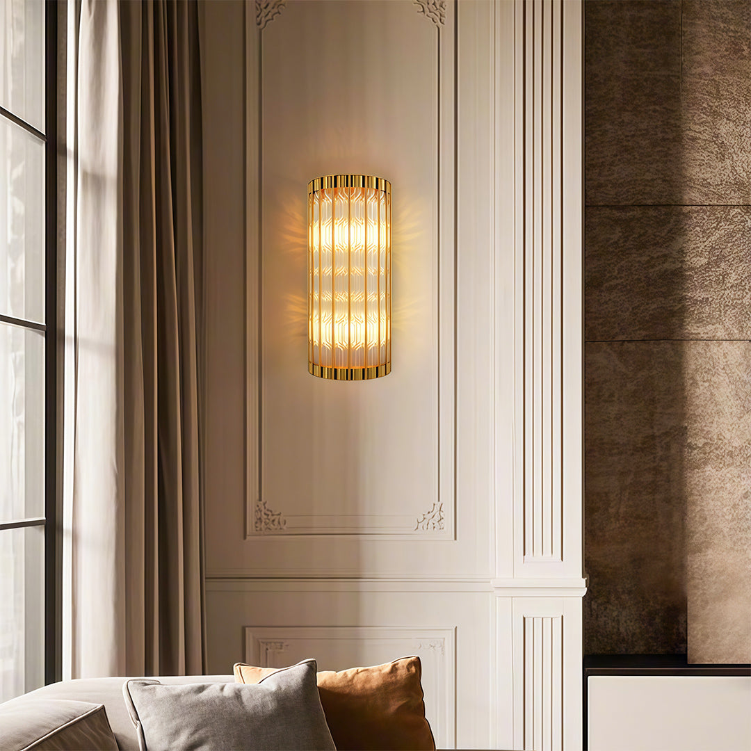Linear Wall Light American-Style Copper Glass Lamp
