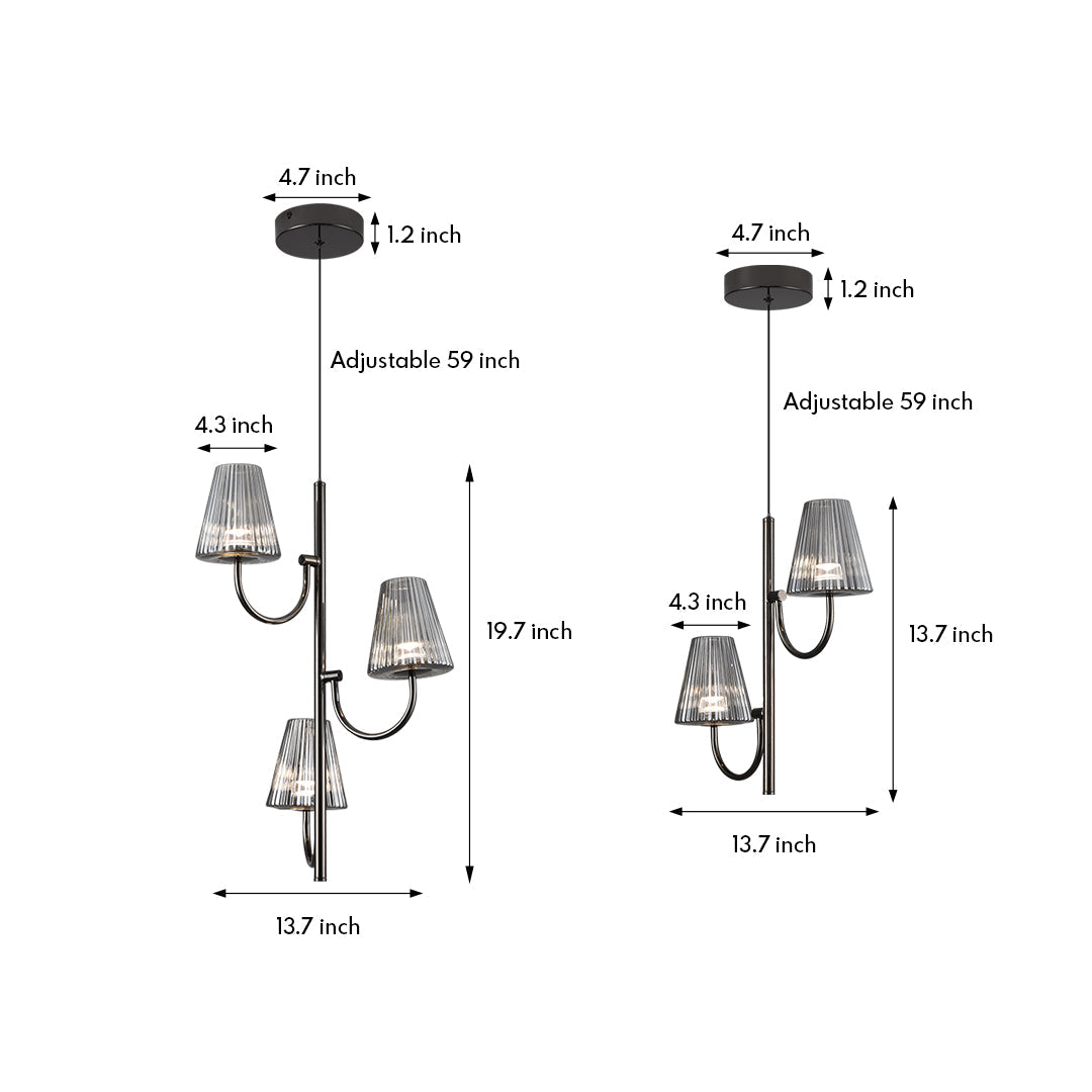 Minimalist Pendant Light American Modern Black LED