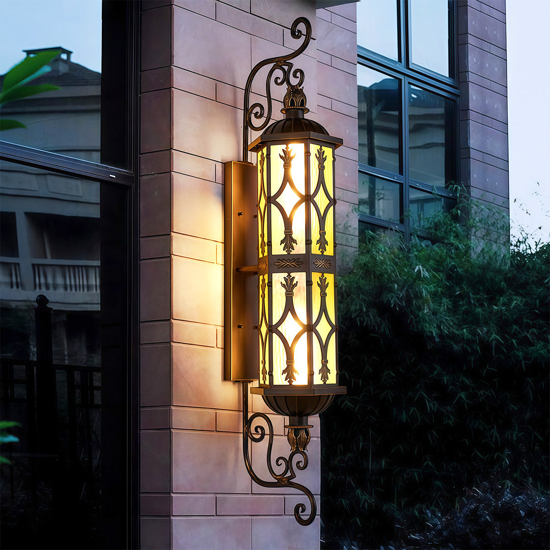 LED Outdoor Wall Lighting European Retro Dual-Head Round Lamp