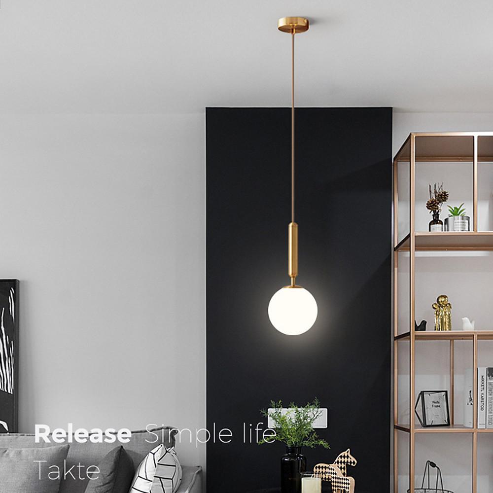 Nordic Glass Ball Shaped Black Gold LED Nordic Pendant Lighting