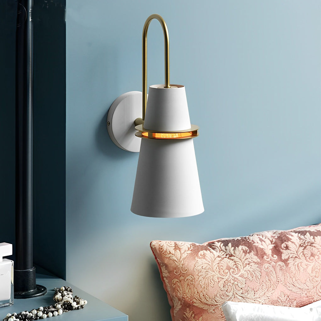 Cone Wall Lamp White Modern Creative Iron Design Light