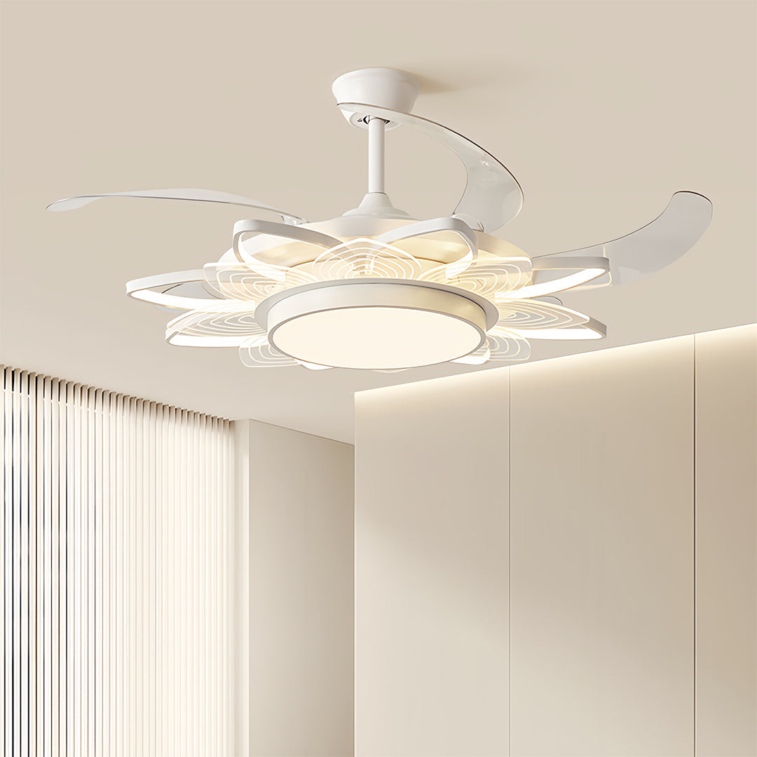 Black Modern Ceiling Fan with Light Minimalist Style Iron Body Light