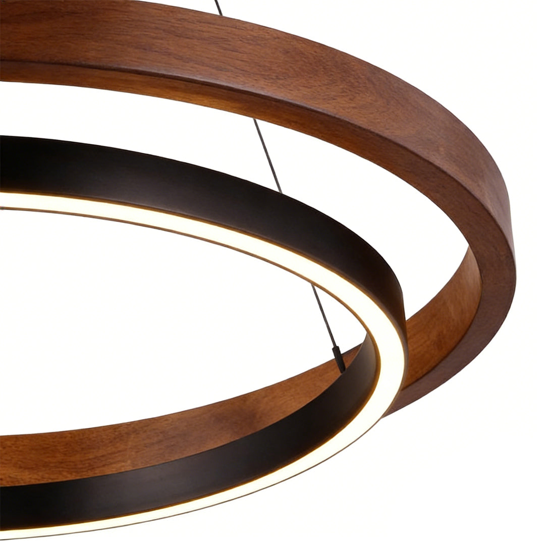 Round Minimalist Three Step Dimming LED Black Modern Chandelier Lights