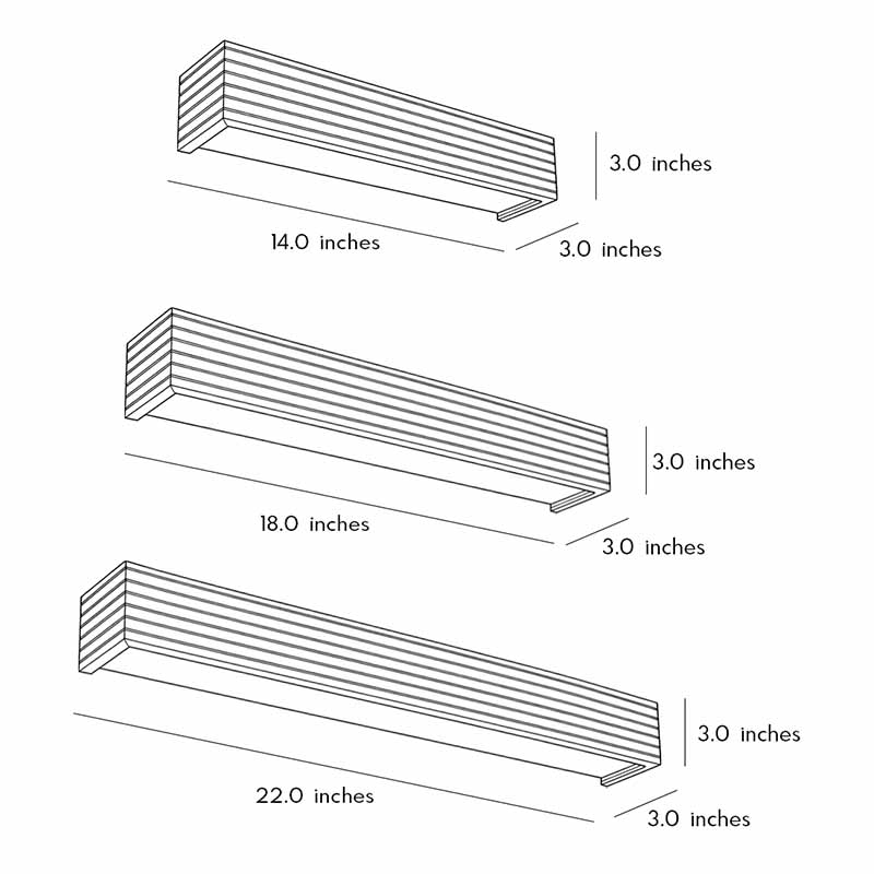 Wooden Wall Lamp Rectangular Waterproof LED Nordic Style Light