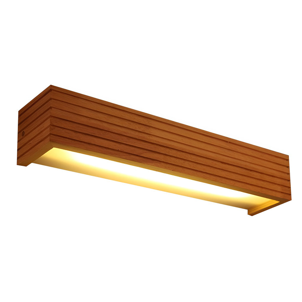 Wooden Wall Lamp Rectangular Waterproof LED Nordic Style Light