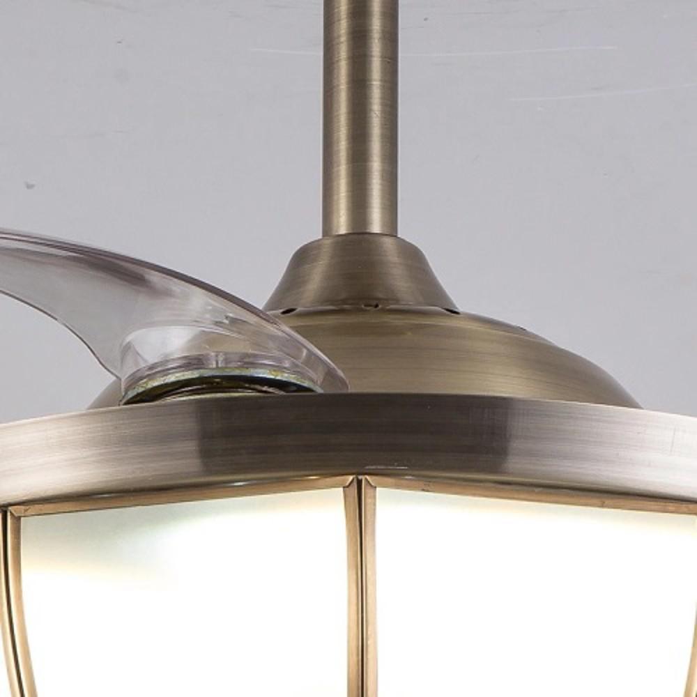 19-In Industrial Retractable Ceiling Fan with Light for Home Office
