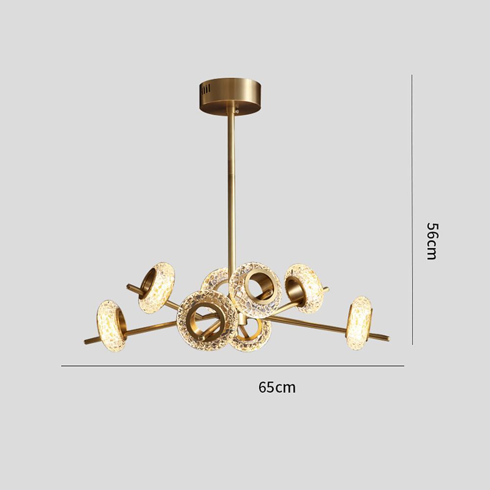 Modern Gold Sputnik Chandelier Copper Glass Island Ceiling Light