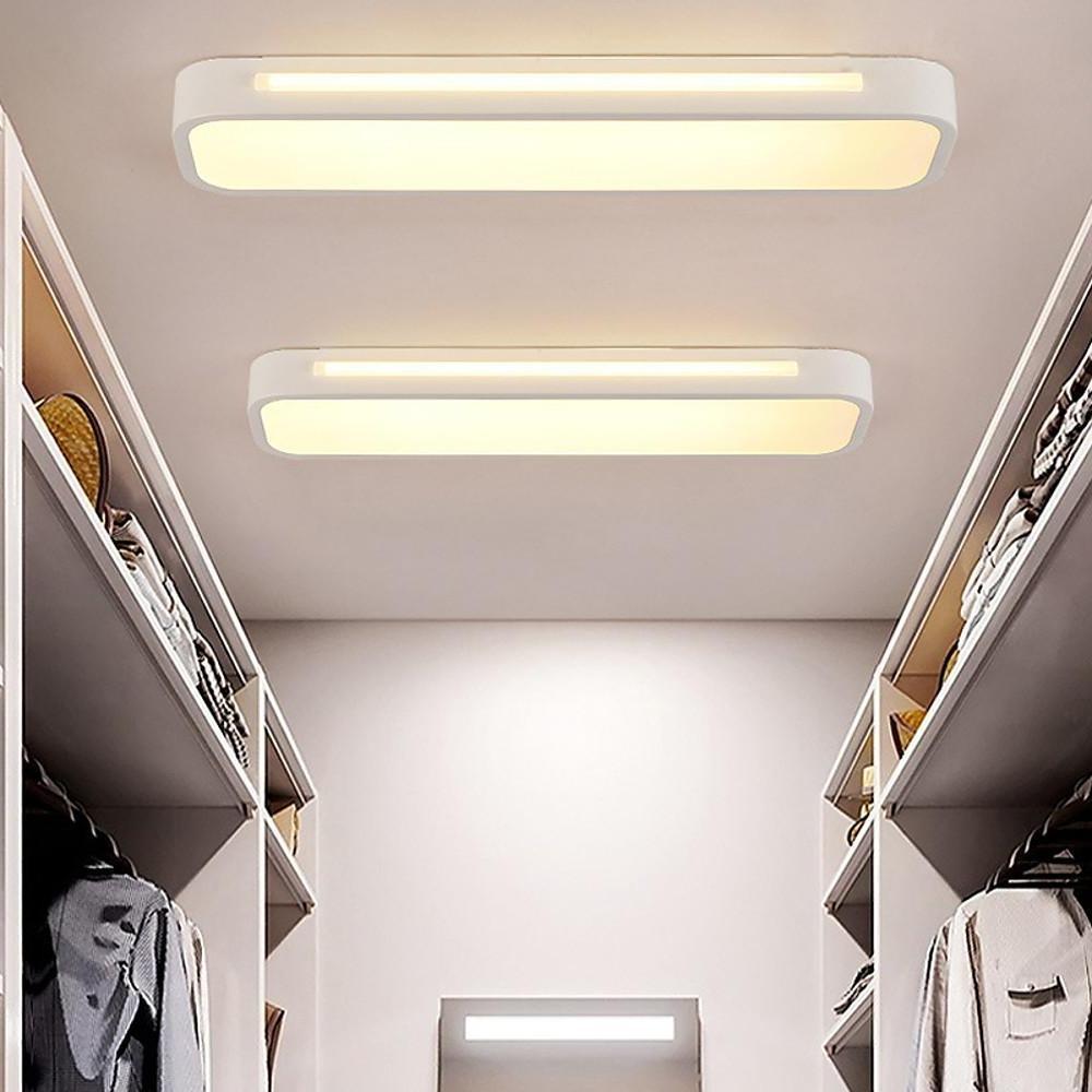 Black/White Rectangular LED Flush Mount Ceiling Lighting