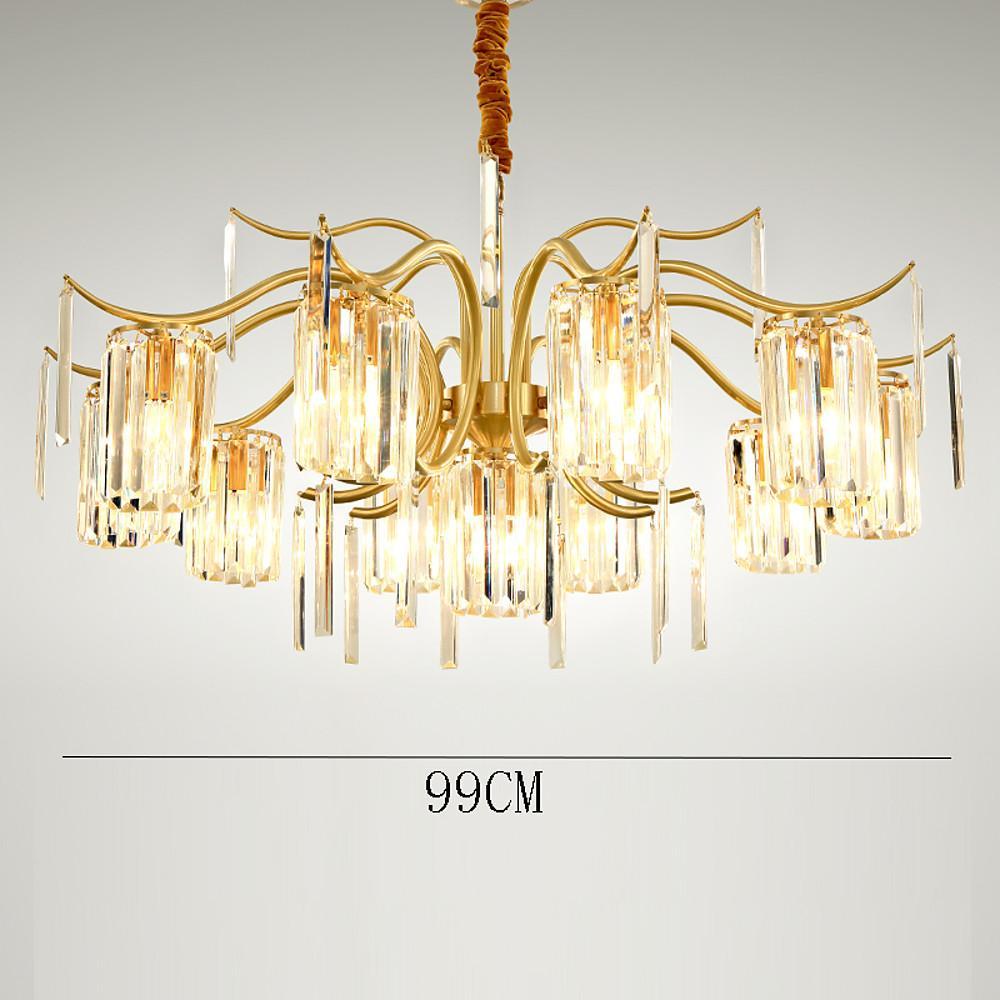 Classical Gold Chandelier Light LED Copper Glass Crystal Modern Chandeliers