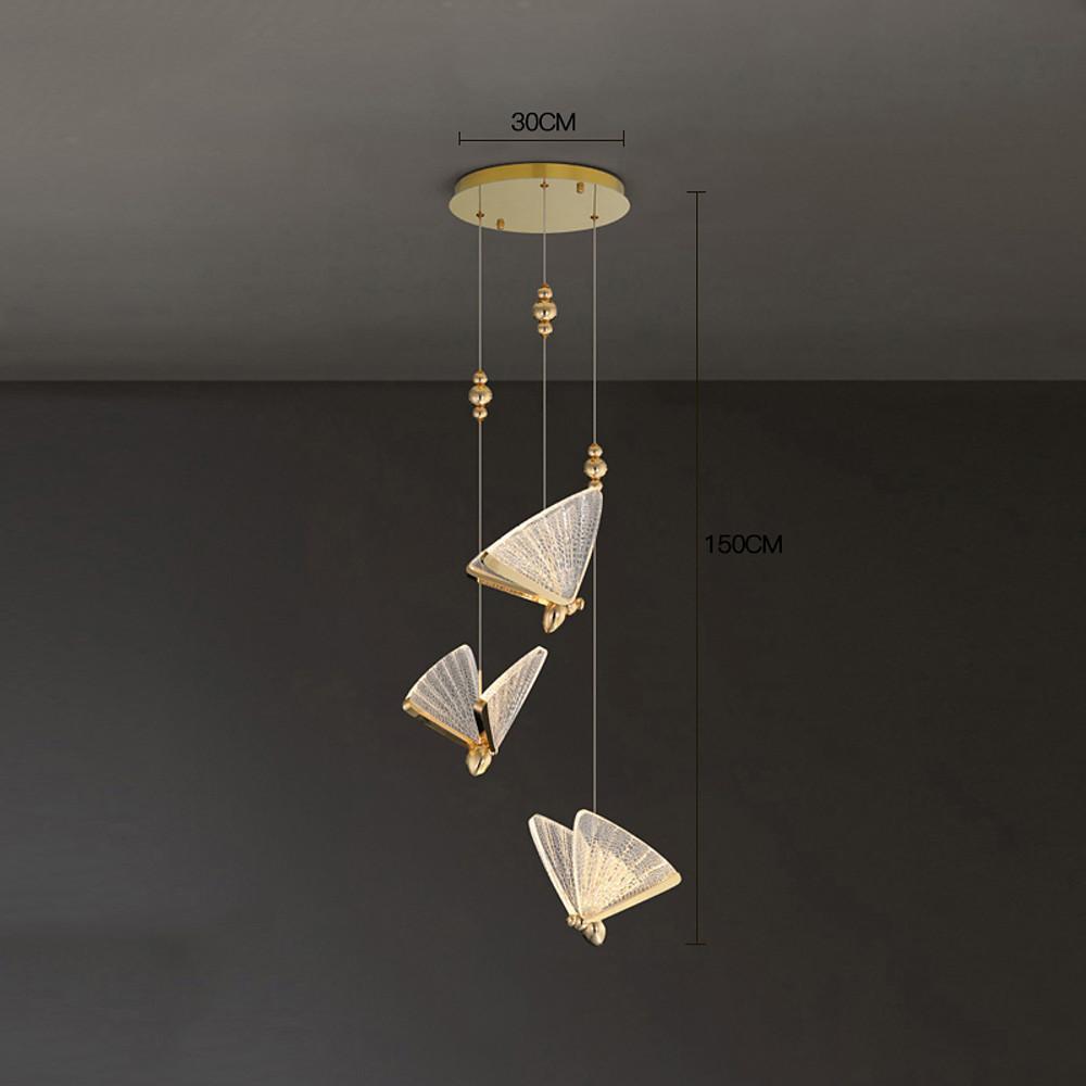 Butterfly Pendant Light Coastal Style Acrylic Ceiling Light