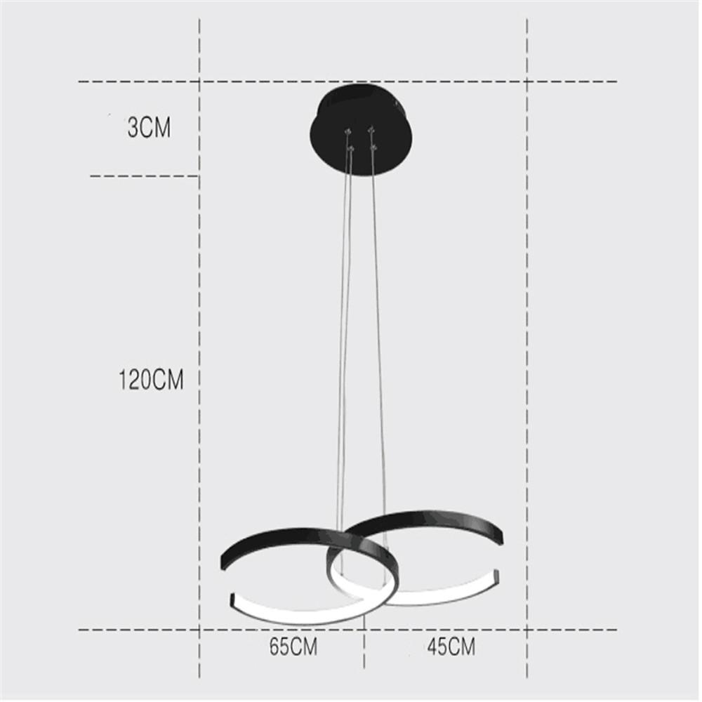 Two C-Shaped Pendant Lighting Metal Silica Gel Ceiling Light