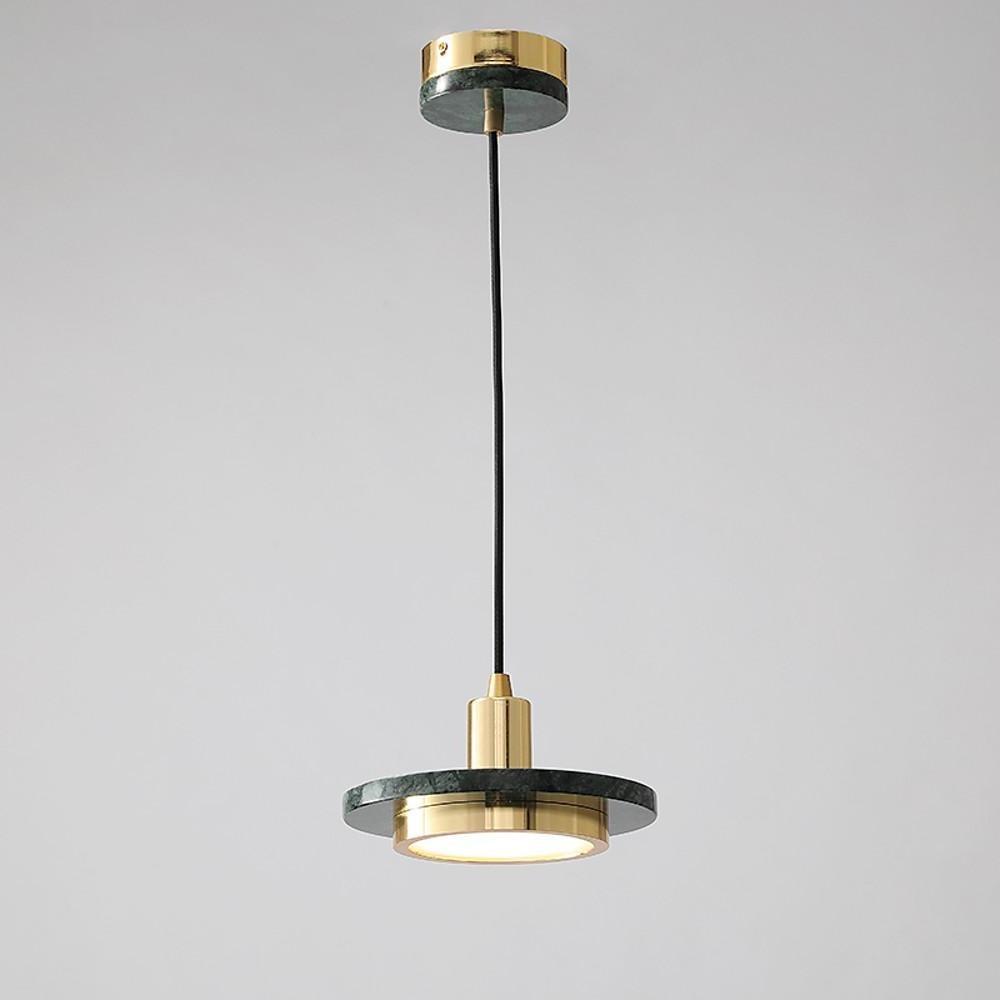 Double Circle Pendant Lighting Classic Metal Marble Ceiling Lights