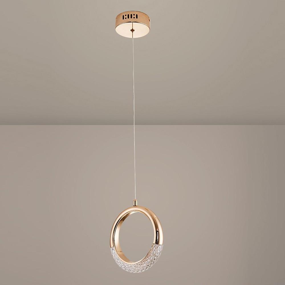 Ring Shaped LED Electroplated Metal Modern Pendant Light Hanging Lamp