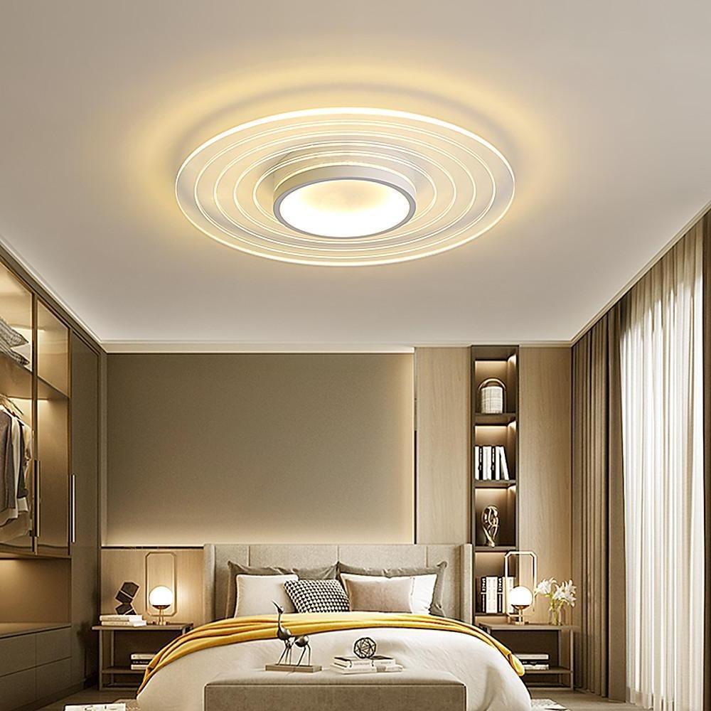 Multiple Circles Dimmable LED Modern Flush Mount Lighting Ceiling Lights for Bedroom