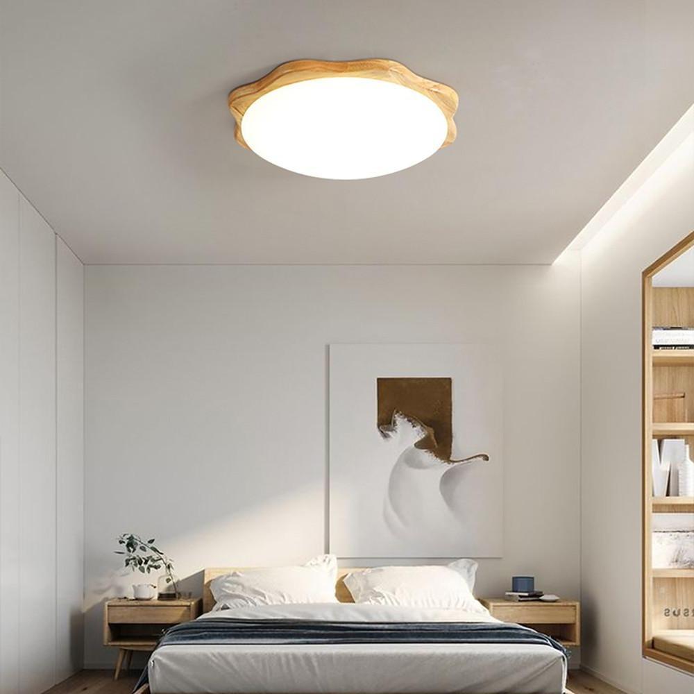 Circles Waves Minimalist Flush Mount Light LED Wood Ceiling Lights