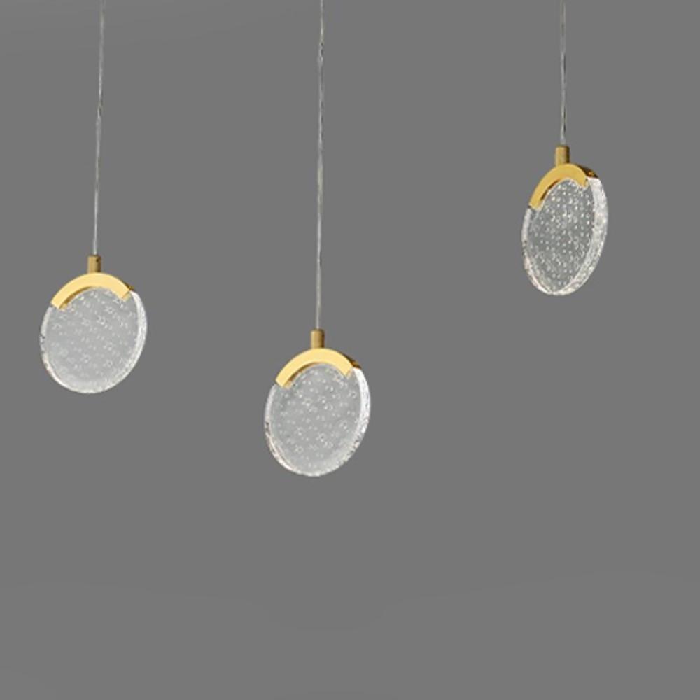 Disc Pendant Light Acrylic Copper LED Nordic Lighting