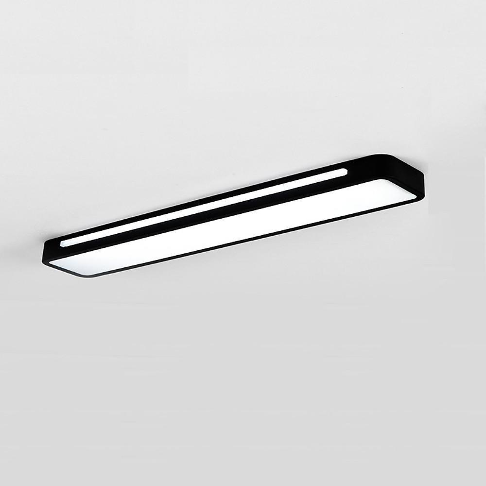 Black/White Rectangular LED Flush Mount Ceiling Lighting