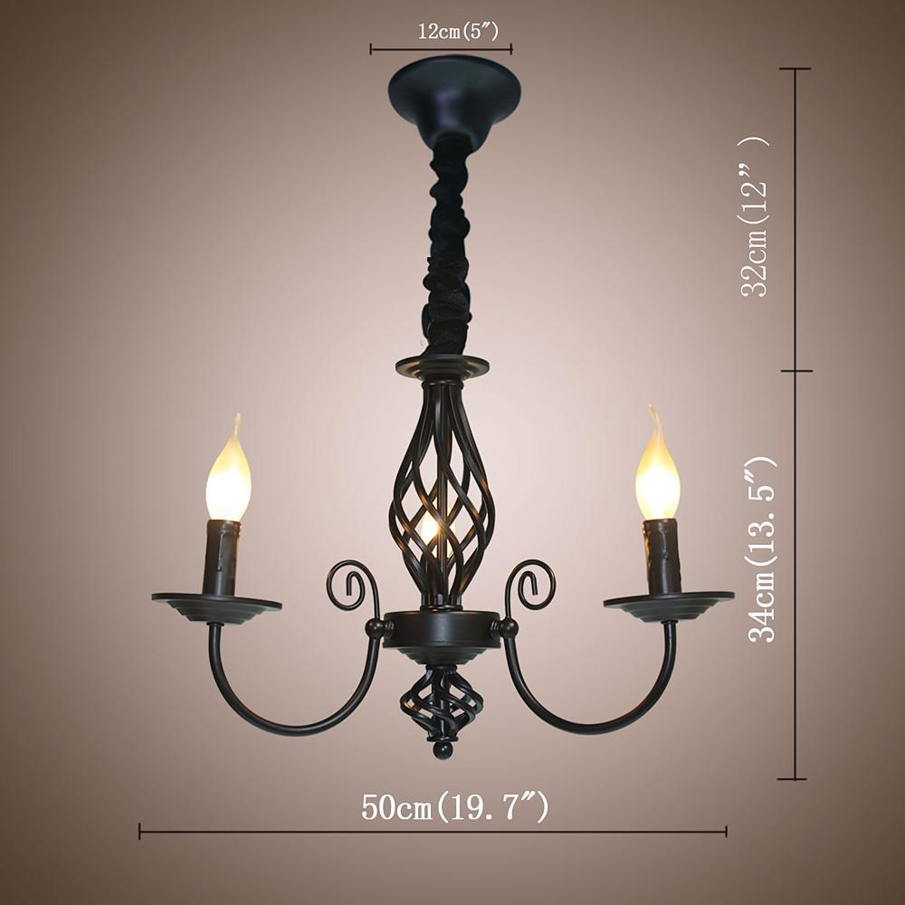 Triple Candles Shape Farmhouse Candelabra Pendant Light LED Oil Rubbed Bronze Light