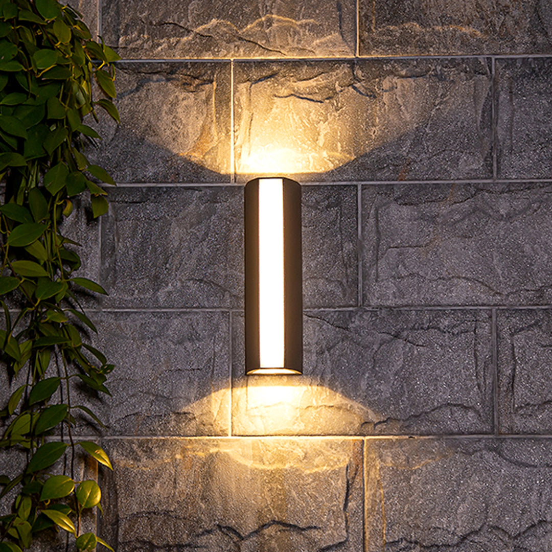 Black Outdoor Wall Sconce Modern Strip Waterproof Wall Light