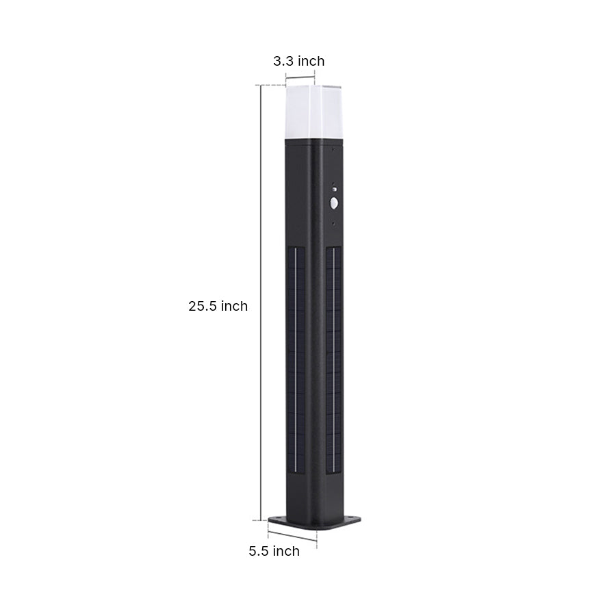 Motion Sensor Black Exterior Bollard Lighting Solar Path Lights