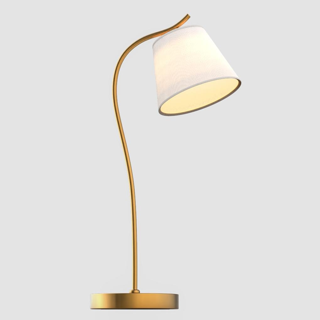 Metal Gooseneck Desk Lamp with Cone Fabric Shade for Home Office