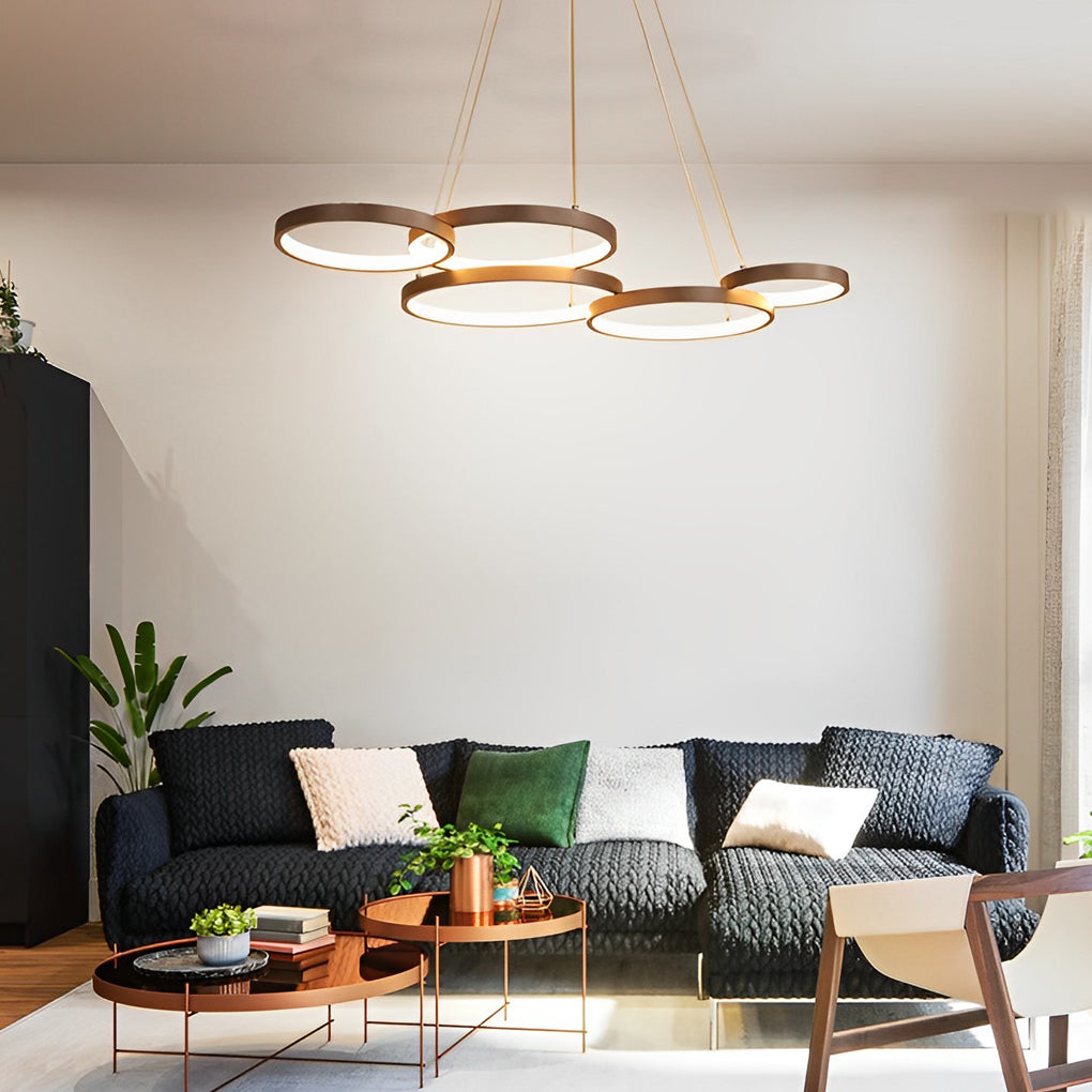 3 Rings Chandelier Dimmable Ceiling Lights with Remote Control