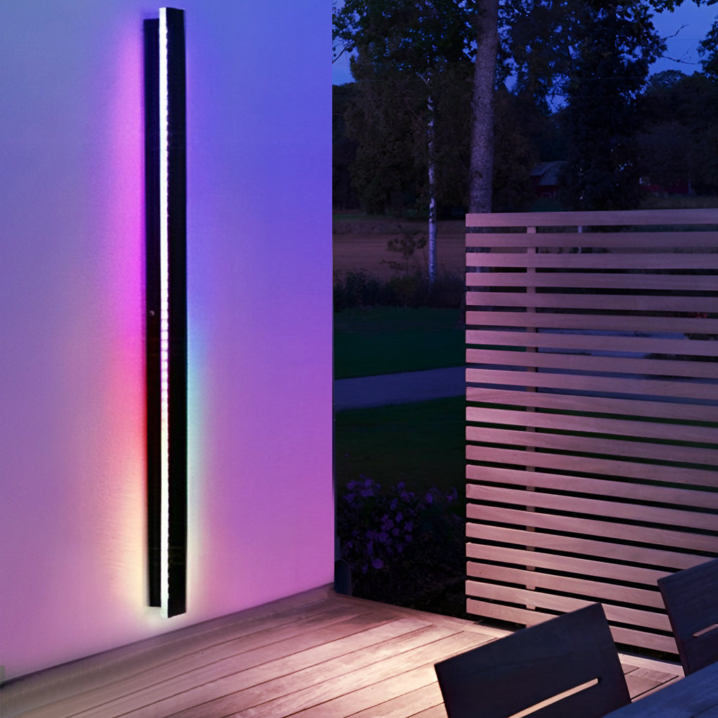 Black Long LED RGB Linear Lights Outdoor Waterproof Wall Lighting