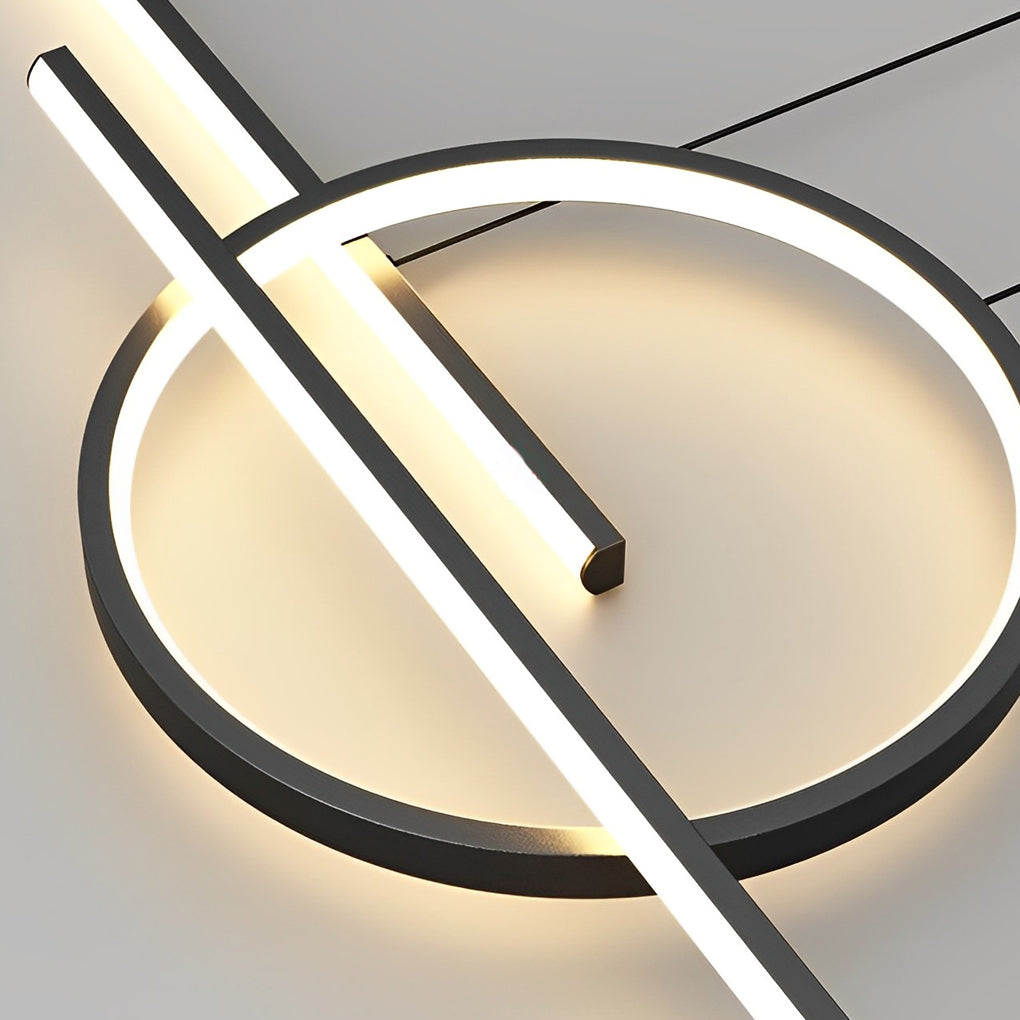 Circles Three Step Dimming Stepless Dimmable Chandeliers with LED Strip